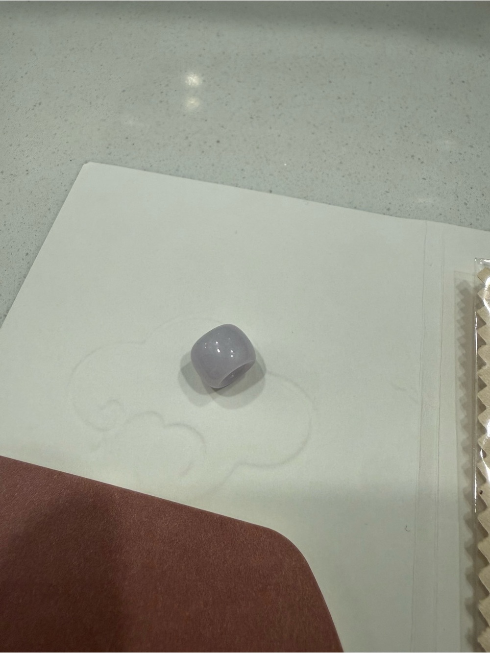Natural type A lavender jadeite barrel pendant w/certificate